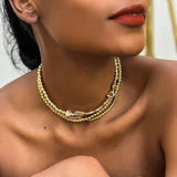 Vintage Multilayer CCB Ball Chain Necklace for Women