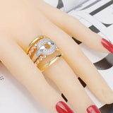 Vintage Multilayer Cubic Zirconia Rings Women Jewelry