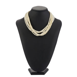Vintage Multilayer Pearl Choker Necklace Sweet Wedding Jewelry
