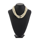 Vintage Multilayer Pearl Choker Necklace Sweet Wedding Jewelry