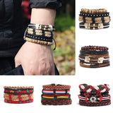 Vintage Multilayer Leather Braid Bracelets For Men