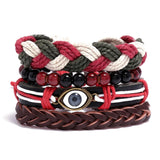Vintage Multilayer Leather Braid Bracelets For Men