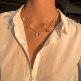 Vintage Multilayer Butterfly Necklace for Women Moon Star Charm Choker