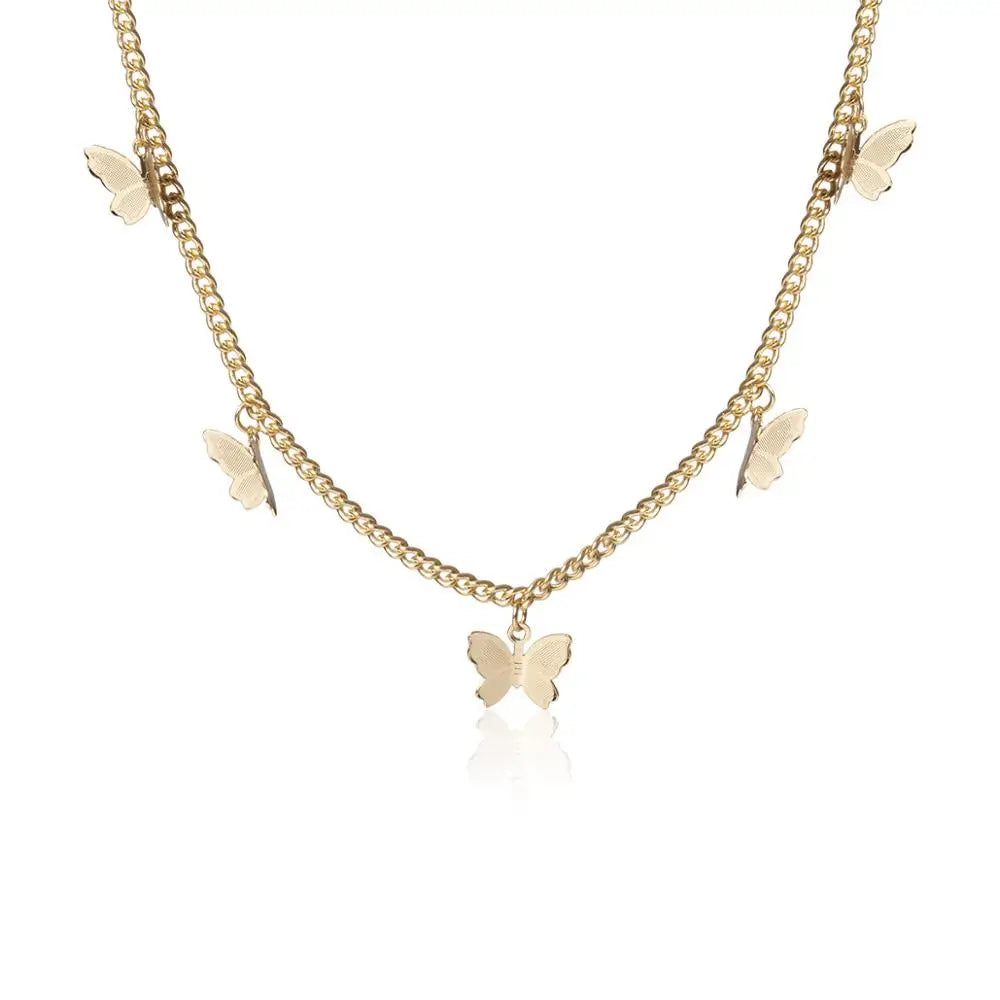 Vintage Multilayer Butterfly Necklace for Women Boho Jewelry Gift