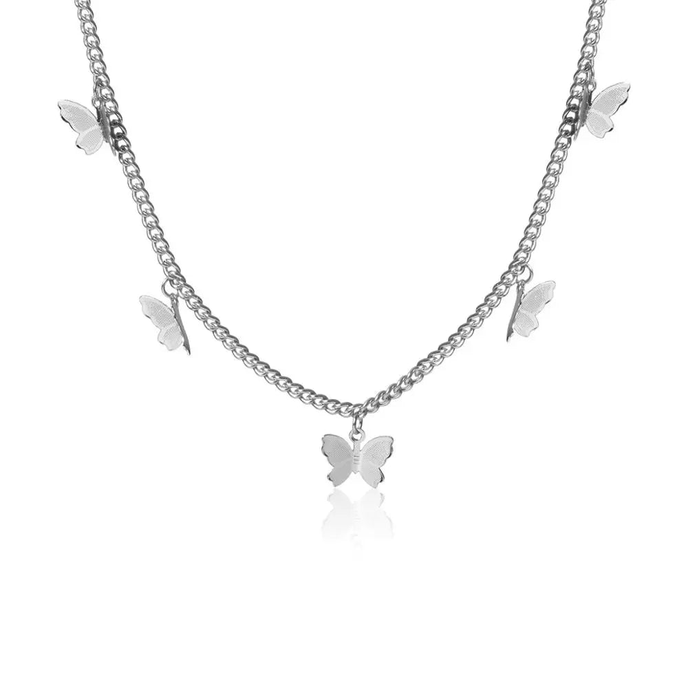 Vintage Multilayer Butterfly Necklace for Women Boho Jewelry Gift