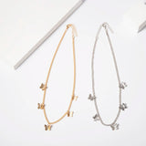 Vintage Multilayer Butterfly Necklace for Women Moon Star Charm Choker