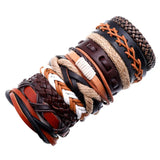 Vintage Leather Bracelet Set Men Women Wristbands Bangles Jewelry