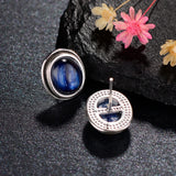 Vintage Natural Kyanite Stud Earring 925 Sterling Silver Jewelry