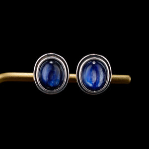 Vintage Natural Kyanite Stud Earring 925 Sterling Silver Jewelry