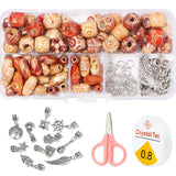 Vintage Big Hole Wood Beads Kit for DIY Jewelry