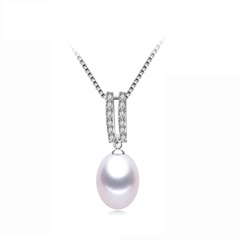 Vintage Freshwater Pearl Pendant, 925 Silver Necklace