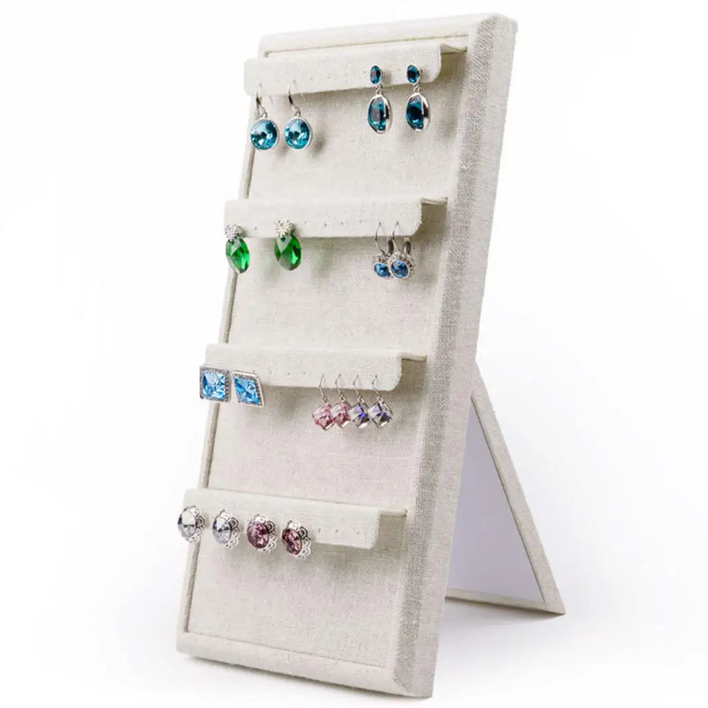 Vintage Linen Fabric 4-tier Ladder Display Stand Rack