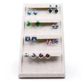 Vintage Linen Fabric 4-tier Ladder Display Stand Rack for Earrings Organizer