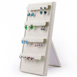 Vintage Linen Fabric 4-tier Ladder Display Stand Rack for Earrings Organizer