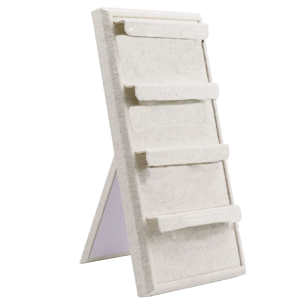 Vintage Linen Fabric 4-tier Ladder Display Stand Rack for Earrings Organizer