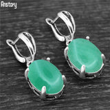 Vintage Natural Stone Claw Pendant Earrings