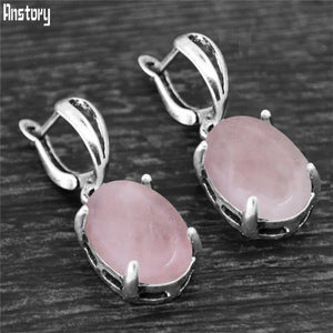 Vintage Natural Stone Claw Pendant Earrings
