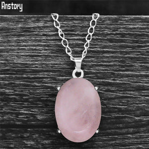 Vintage Natural Quartz Jades Amethysts Claw Pendant Necklaces Antique Silver