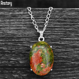 Vintage Natural Quartz Jades Amethysts Claw Pendant Necklaces Antique Silver