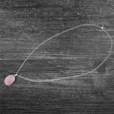 Vintage Natural Quartz Jades Amethysts Claw Pendant Necklaces Antique Silver