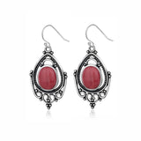Rhodochrosite Stone 925 Silver Earrings Tiger's Eye Women