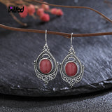 Rhodochrosite Stone 925 Silver Earrings Tiger's Eye Women