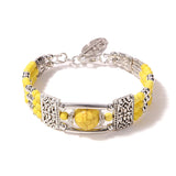Vintage Natural Stone Bohemian Bracelet For Women Jewelry Round Beads Carved