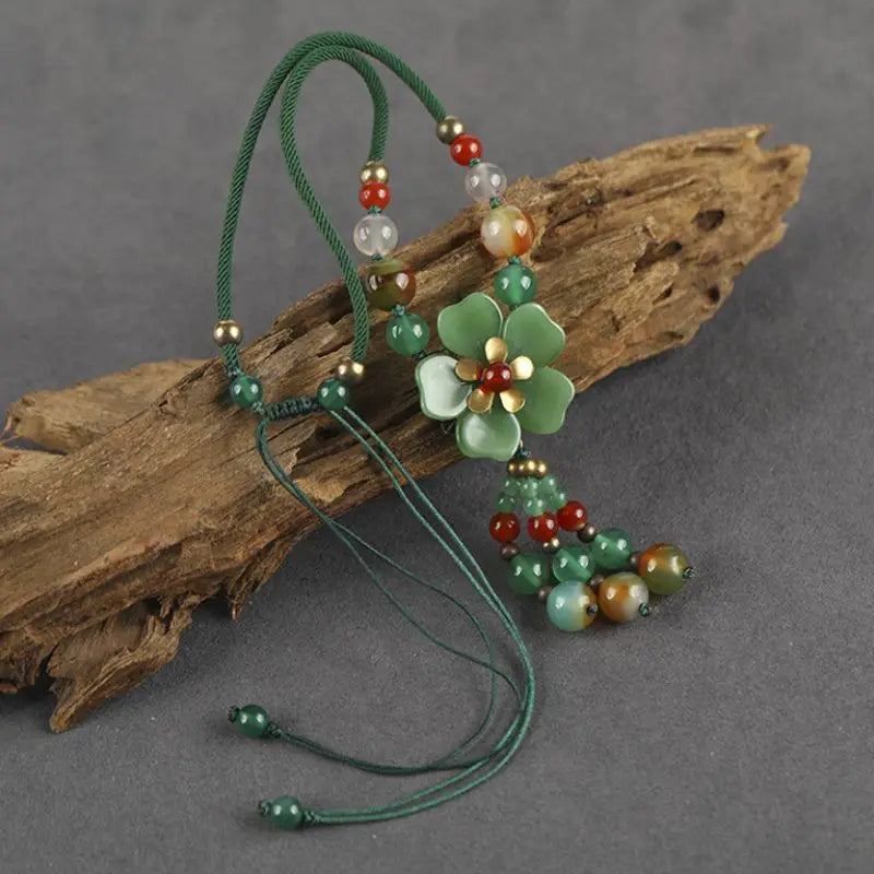 Vintage Natural Stone Pendant Necklace for Women