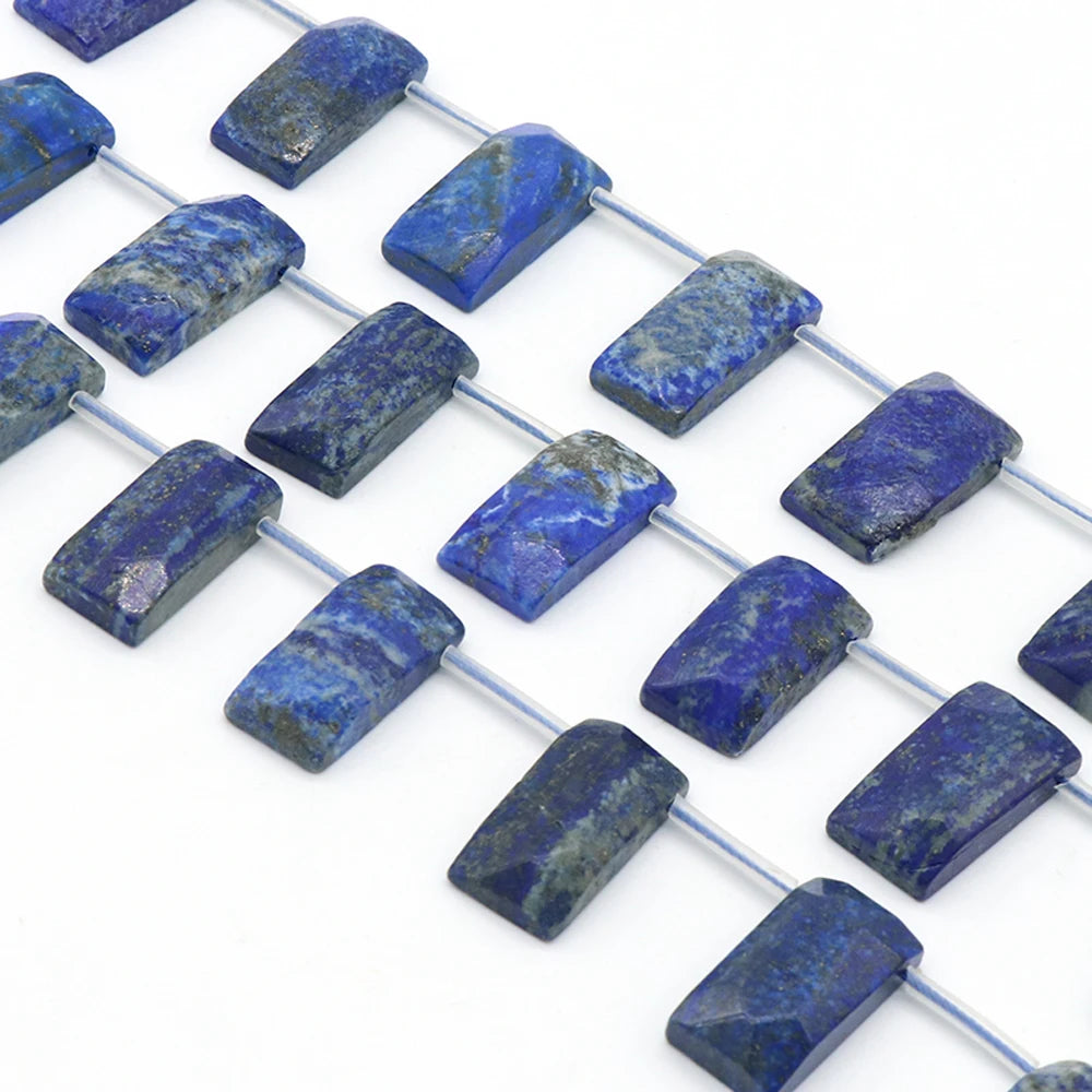 Faceted Lapis lazuli Cube Charms for Jewelry Making Diy