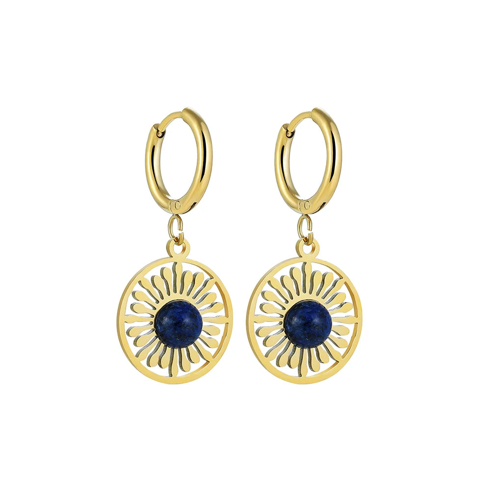 Geometric Steel Hoop Earrings for Women