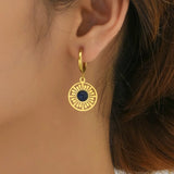 Geometric Steel Hoop Earrings for Women