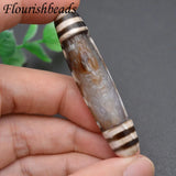 Vintage Natural Stone Tibetan Dzi Agates Stone Carved Dragon Head Pendant