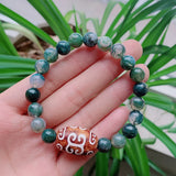 Vintage Natural Tibetan Dzi Agates Bracelets for Couples