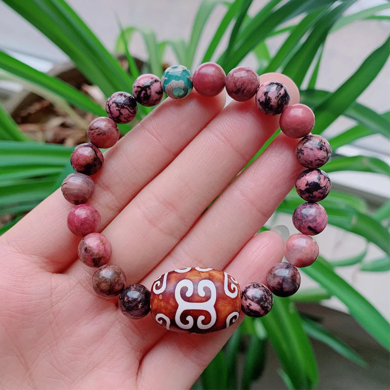 Vintage Natural Tibetan Dzi Agates Bracelets for Couples
