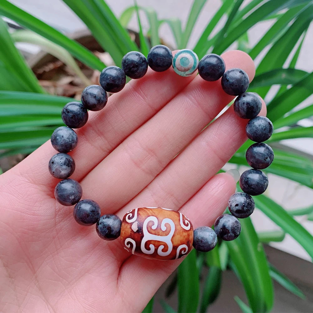 Vintage Natural Tibetan Dzi Agates Bracelets for Couples