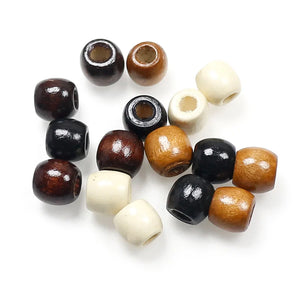 Vintage Natural Wood Loose Beads Big Hole Oval Wooden Spacer Beads