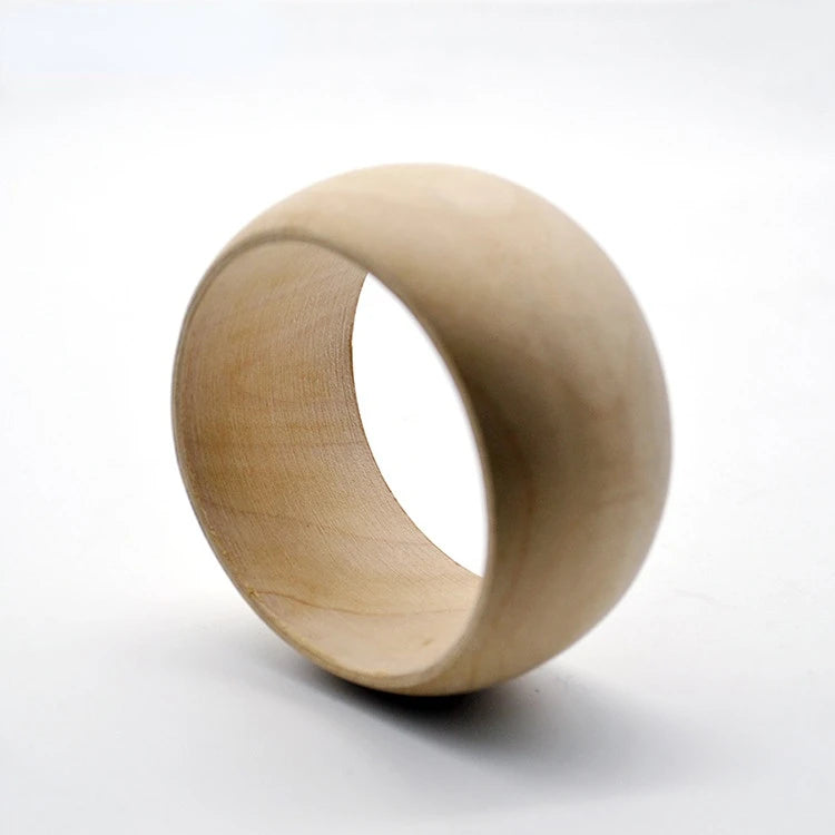 Vintage Natural Wood Wide Bracelet Flat Wooden Bracelet DIY Jewelry