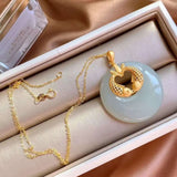 Vintage Ethnic Chinese Style Sterling Silver Gilding Necklace