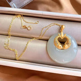 Vintage Ethnic Chinese Style Sterling Silver Gilding Necklace
