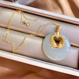 Vintage Ethnic Chinese Style Sterling Silver Gilding Necklace