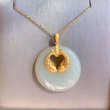 Vintage Chinese Style Sterling Silver Gilded Jade Necklace Pisces Princess
