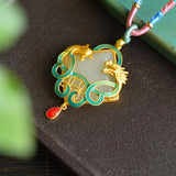 Vintage Chinese Style Natural Hotian Jade Pendant Necklace
