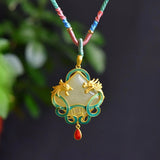 Vintage Ethnic Chinese Style Hotian Jade Necklace