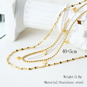 Vintage Double Layered Clavicle Chain Necklace for Women
