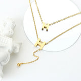 Vintage Double Layered Clavicle Chain Necklace for Women
