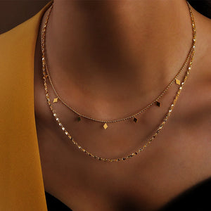 Vintage Double Layered Clavicle Chain Necklace for Women