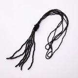 Vintage Boho Crystal Beads Long Necklace Women Kpop Tassel Sweater Chain