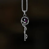 Vintage Snake Key Pendant Necklace Halloween Gift
