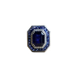 Vintage Square Engagement Ring Wide Band Gemstone Court Classic Banquet Jewelry