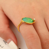 Vintage Noble Emerald Index Finger Ring Wedding Party Jewelry Gift